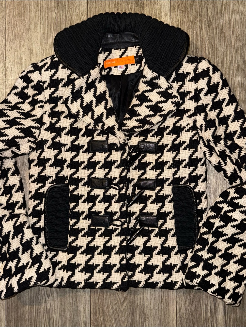 Black & White Houndstooth Toggle Jacket